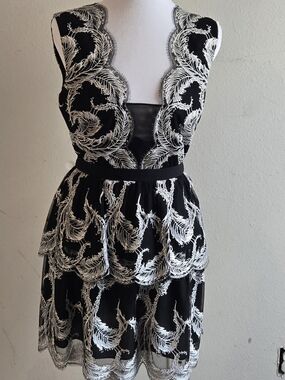 BCBG Lace Appliqué Cocktail Dress